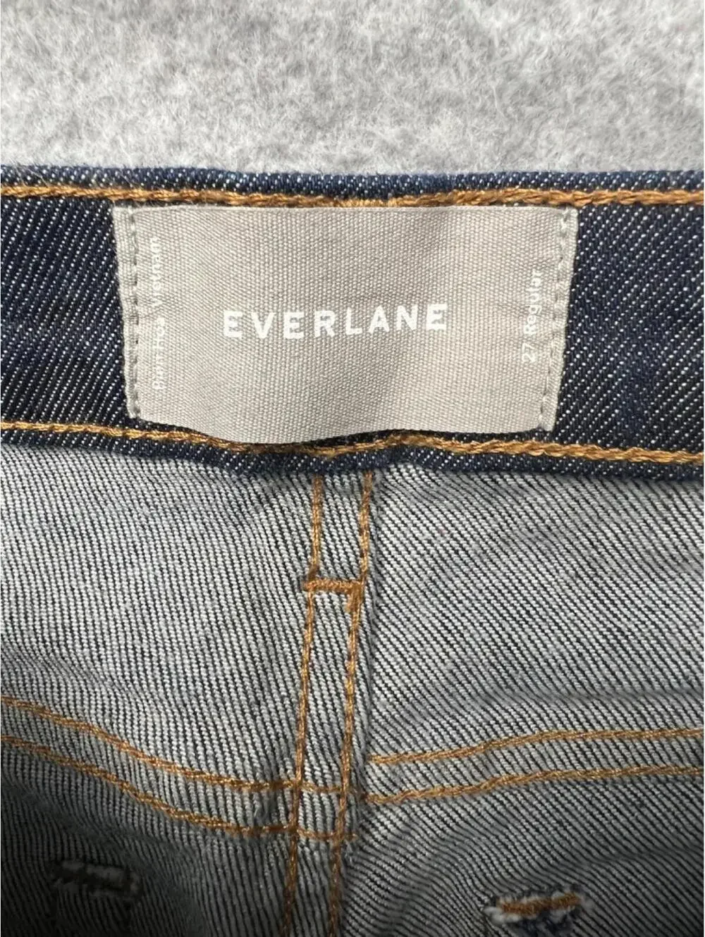 Everlane High Waist Straight Leg Denim Jeans Womens 27 R Dark Wash Classic